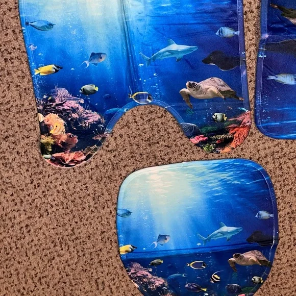 Amazon Blue Underwater Coral Reef Shower Curtain Bath Set - Picture 5 of 7